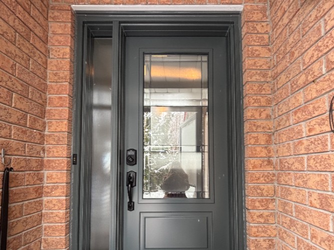 Charcoal Entryway with Frosted Sidelight